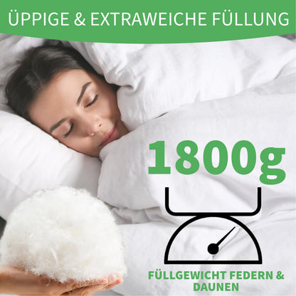 Welldora Komfort Federbett Daunendecke - 200x200 Ganzjahr
