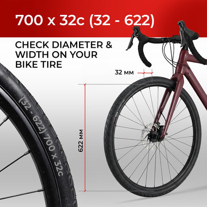 Fincci Fahrradreifen 28 Zoll 700x32c mit Kevlar-Pannenschutz, 2er-Set