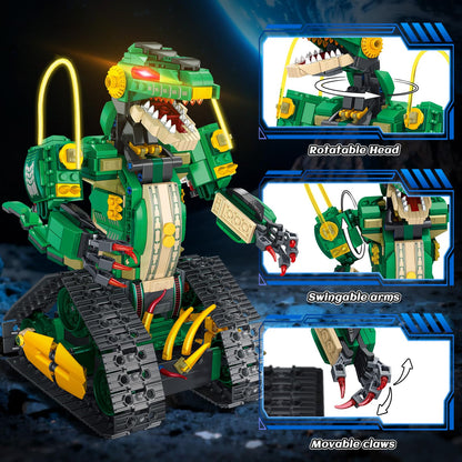 HiWEEGO Technik Roboter Bausatz 5 in 1 Dinosaurier mit Fernbedienung