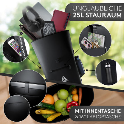 FREITHAL 3in1 Fahrradtasche 25L, Rucksack & Gepäckträgertasche