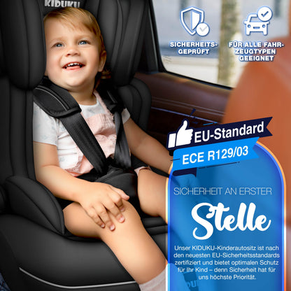 KIDUKU Autokindersitz 9-36 kg Gruppe 1/2/3 mit Kindersitzunterlage