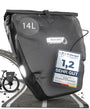 Büchel Gepäckträgertasche 2er-Set, 14 L, wasserdicht, schwarz mit Reflektoren und Tragegriff