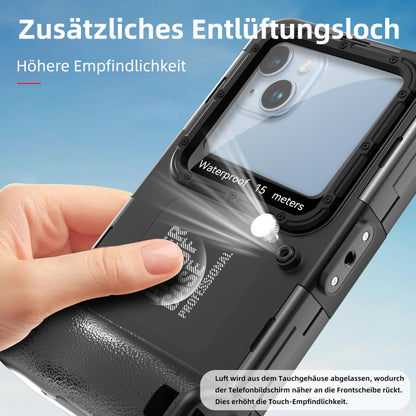 Ezanmull Unterwasser-Tauchgehäuse für iPhone, wasserdicht, Schwarz