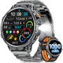LIGE Smartwatch Herren EF13 mit 1,85 Zoll HD-Display und 2 Armbändern