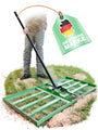 Smabix Rasenrakel 75x35 cm mit 2 m Metallstiel, abgerundete Kanten, verzinkter Carbonstahl