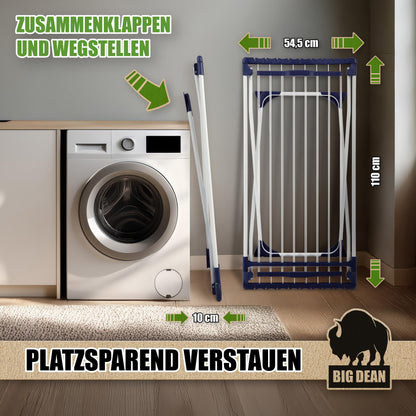 BigDean Wäscheständer XXL Teleskop, 20 m Trockenfläche, weiss