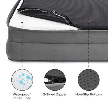 BEDSURE Orthopädisches Hundebett für grosse Hunde - Grau 97x71 cm