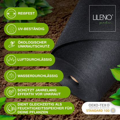 LILENO HOME Unkrautvlies 50 m² Gartenvlies 150 g/m², 1 x 50 m