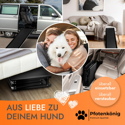 Pfotenkönig Hunderampe Auto klappbar, Alu, 1,80 m, bis 90 kg