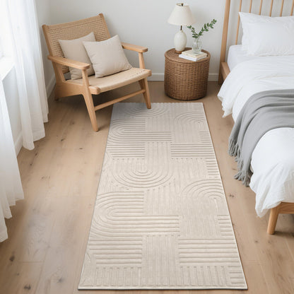 Enyhom Teppichläufer Beige 80x240 cm, rutschfest und waschbar