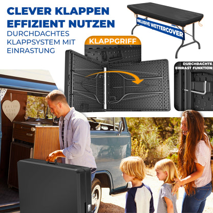 KESSER® Klapptisch Buffettisch Kunststoff 183x76cm Anthrazit