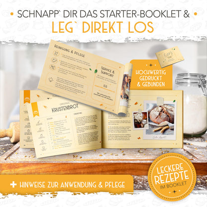 KRUSTENZAUBER Emaille Gusseisen Brotbackform 28cm – Mit Deckel, Gärkorb
