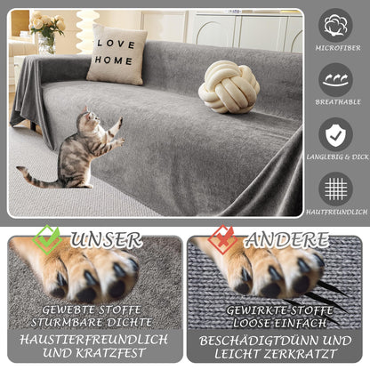 MYSKY HOME Sofabezug 2-Sitzer, Sofaüberwurf 180 x 300 cm, Grau