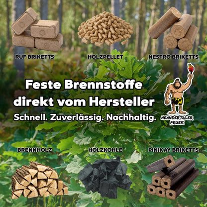 Neandertaler Feuer Grillholzkohle Buche 10 kg für Grill und Smoker