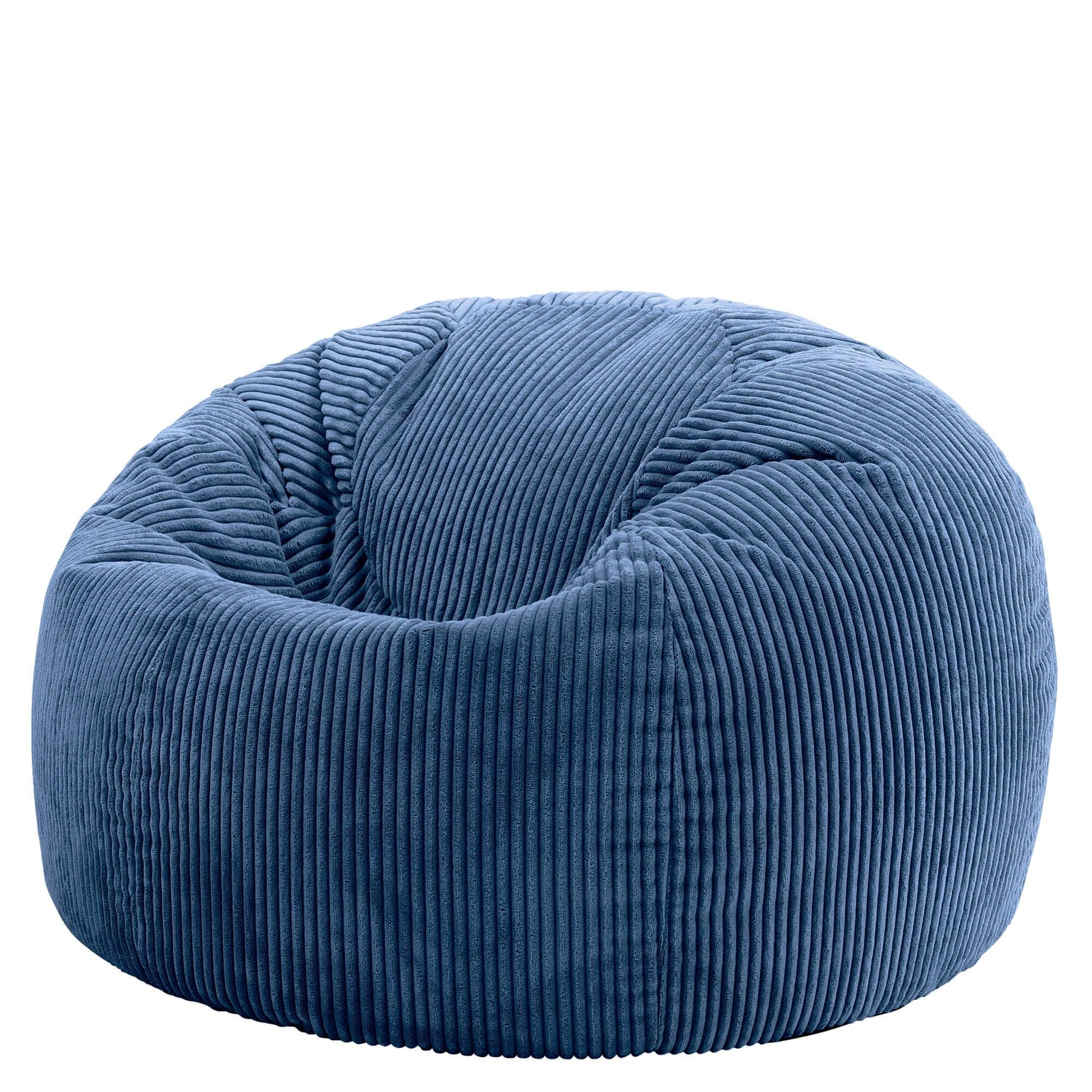 Icon Kingston Sitzsack Cord Denimblau für Erwachsene – inkl. Füllung. Formloses, anpassungsfähiges Sitzmöbel zur Entspannung.
