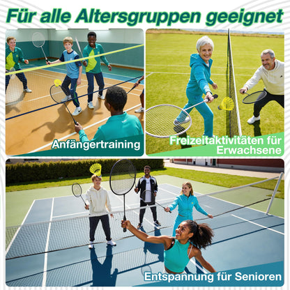 AboveGenius Badmintonschläger 6er Set AG-6BR mit 6 Nylon-Federbällen