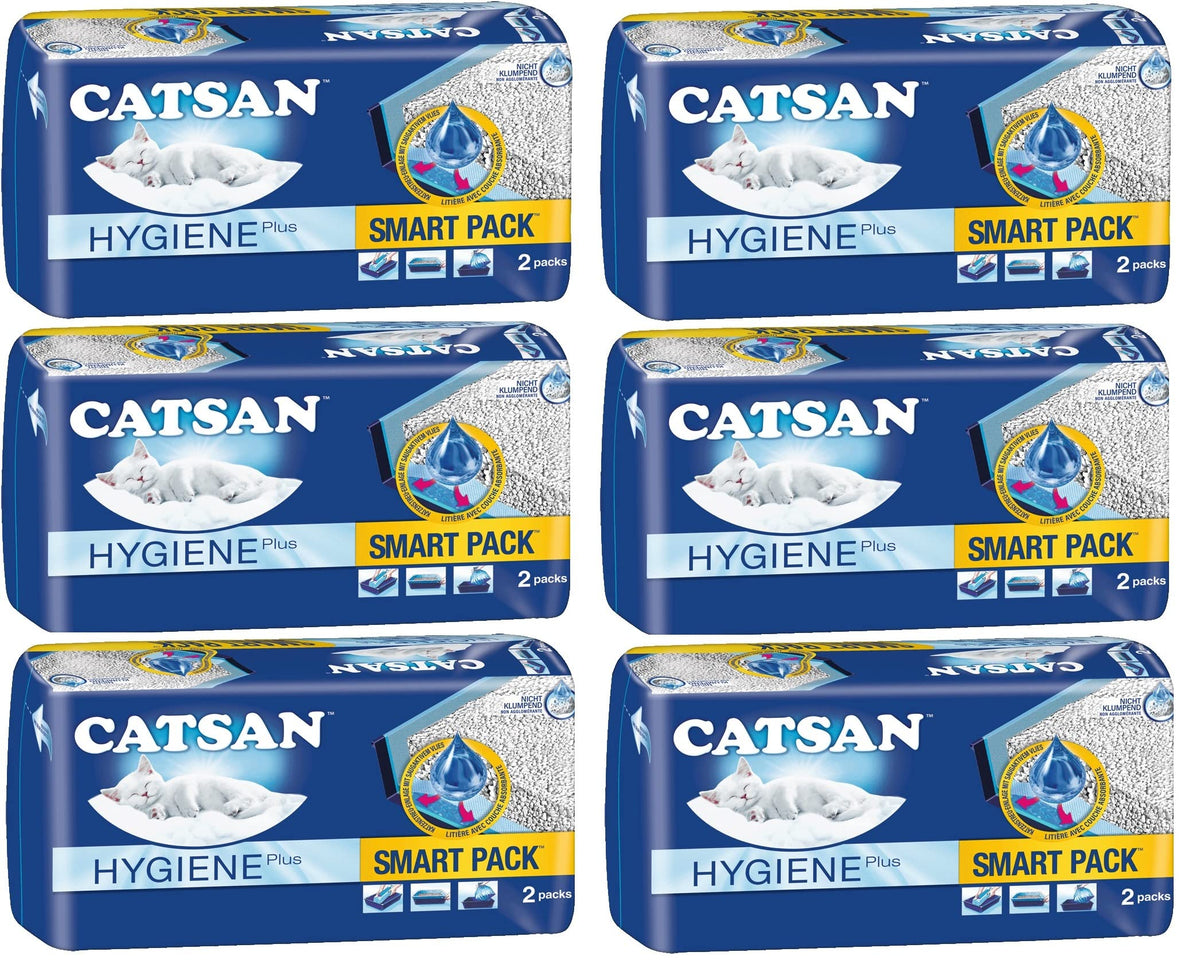 Catsan Smart Pack Katzenstreu Einlagen, nicht klumpend, 48L – Einlagenpaket mit Trockenvlies und Hygieneband