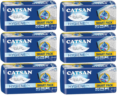 Catsan Smart Pack Katzenstreu Einlagen, nicht klumpend, 48L – Einlagenpaket mit Trockenvlies und Hygieneband