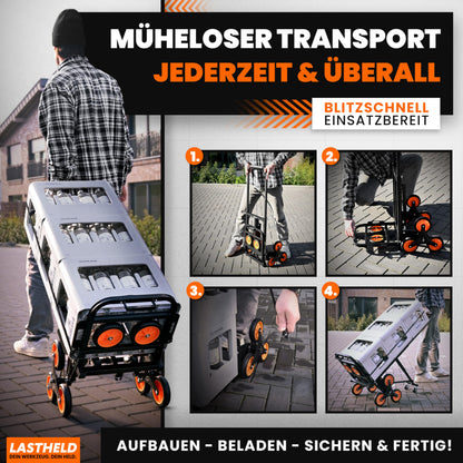 LASTHELD 2-in-1 Sackkarre Transportwagen Treppensteiger 150 kg