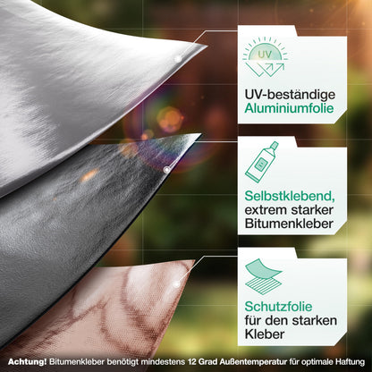 SMABIX® Dachfolie Aluminium selbstklebend Bitumen 5x1m