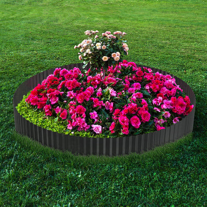 AufuN Rasenkante Metall verzinkt, Wellenform, Anthrazit, 18 cm, 20 m