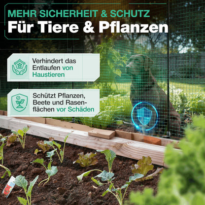 Smabix Mobiler Steckzaun 20m x 90cm, Komplett-Set für Kleintiere