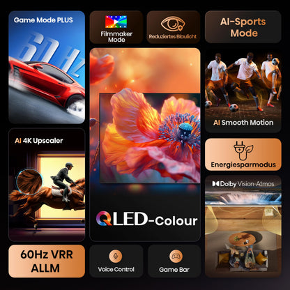 Hisense 65E7Q Fehrnseher - 65 Zoll 4K UHD QLED Smart TV