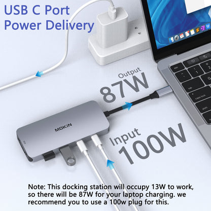 MOKiN USB-C Dockingstation UC0513 mit Dual HDMI, DisplayPort und VGA