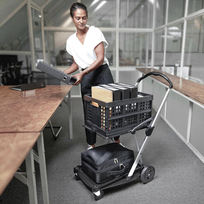 CLAX Klappbarer Transport-Trolley, Handwagen mit 2 Faltboxen