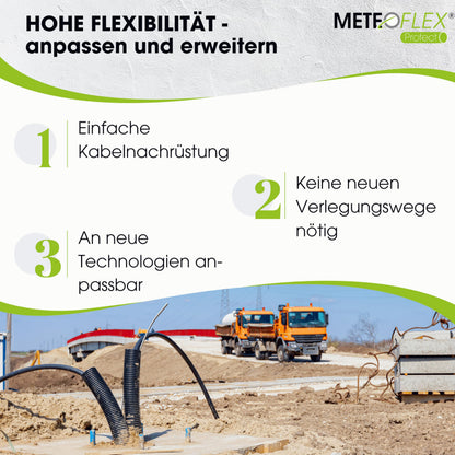 METEOFLEX Protect Leerrohr M25 25 m, HDPE-Wellrohr mit Zugdraht