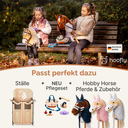 Hoofly Hobby Horse Steckenpferd A3 mit Trense, Beige Haflinger