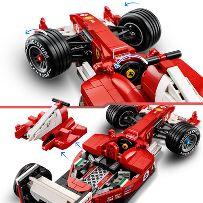 LEGO Icons Ferrari F2004 und Michael Schumacher, F1 Modellauto 11375