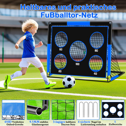 Gofady 2-in-1 Fussballtor für Kinder, 150 x 120 cm, 5 Zielbereiche