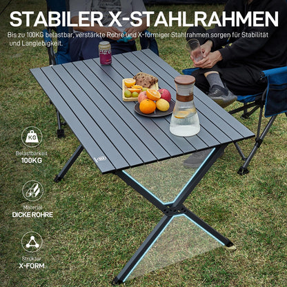 EVER ADVANCED Campingtisch Alu Klappbar - 120x70cm Dunkelgrau