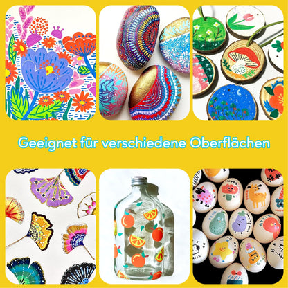 Pamaker Acrylstifte Set 120 Farben, Acrylmarker mit Doppelspitze