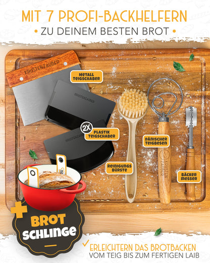 KRUSTENZAUBER Brotbackform Gusseisen emailliert mit Deckel XXL Set