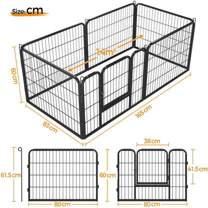 Yaheetech Welpenlaufstall 6 Gitter 80x60 cm – Innen/Aussen