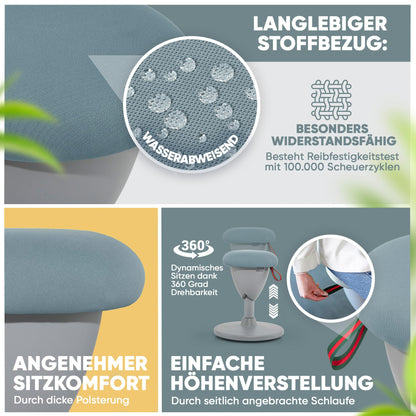 SteinLife Cone Büro-Wackelhocker Ergonomisch Höhenverstellbar