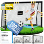 Racetex Fussballtor für Garten Kinder Erwachsene - 180x120cm: Weißes Fussballtor mit rechteckigem Rahmen und Netz zum Fussballspielen im Garten.