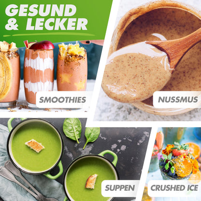 Nutrilovers NUTRI-BLENDER MAX+ Standmixer 2000 W mit 2L Tritan-Becher