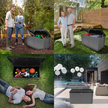 Grindi Gartenbox Morus 190 L – wasserdichte Auflagenbox mit Deckel