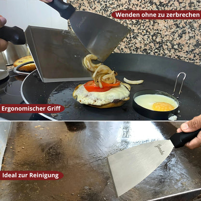 Gamalou Smash Burgerpresse Set aus Edelstahl mit Spachtel und Glocken