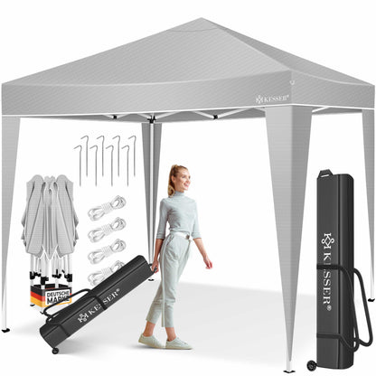 KESSER® Pop-Up Faltpavillon 3x3m Gartenpavillon - Grau. Grauer Faltpavillon für schnellen Wetterschutz im Garten.