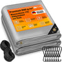 tillvex Gewebeplane PVC 650g/m² wasserdicht - grau 3x4m. Rechteckige, graue PVC-Plane zum Schutz vor Wasser und Witterung.