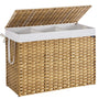 SONGMICS Wäschekorb LCB320Y01 - 3 Fächer, Rattan-Optik, Natur. Zum Sortieren u. Aufbewahren von Wäsche.