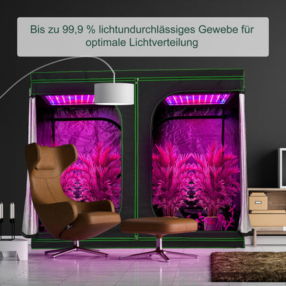 Relaxdays Growzelt Indoor Zuchtzelt - 200x120x120 cm