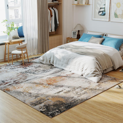 Chicnix Teppich 160x230 Waschbar - Abstrakt Grau Rost Beige