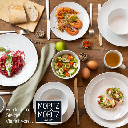 Moritz & Moritz BASIC 36-tlg. Geschirrset 12 Pers. Porzellan Weiss
