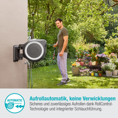 Gardena Wand-Schlauchbox RollUp M-L 25 m weiss (18622-60)