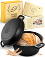 KRUSTENZAUBER Gusseisen Schmortopf Bräter Dutch Oven - 26cm: Runder, dunkelgrauer Topf mit Deckel für gleichmäßiges Schmoren/Braten.